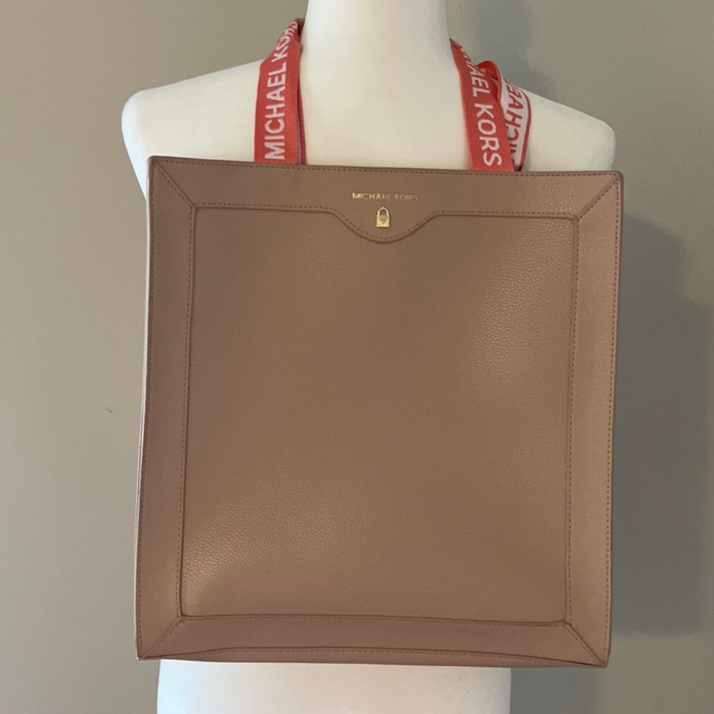 Michael Kors laptop tote bag rose gold 100% PVC Orange handles